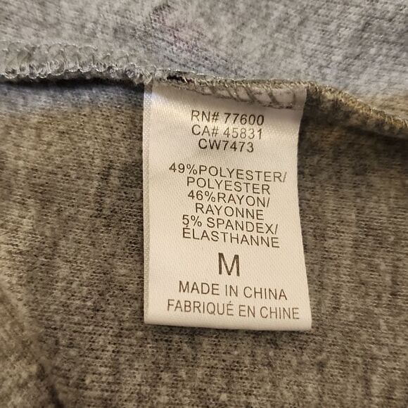 Chaser Star-Print Dolman Sweater Top Long Sleeve Rainbow Gray Size Medium - Picture 5 of 6